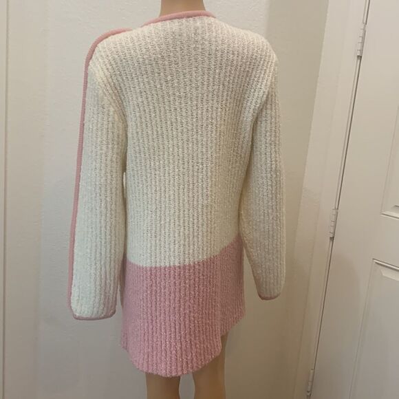 Laura Gayle Large 💯 Acrylic Machine Wash 2 Button Front Pretty In Pink Sweater - Picture 6 of 12